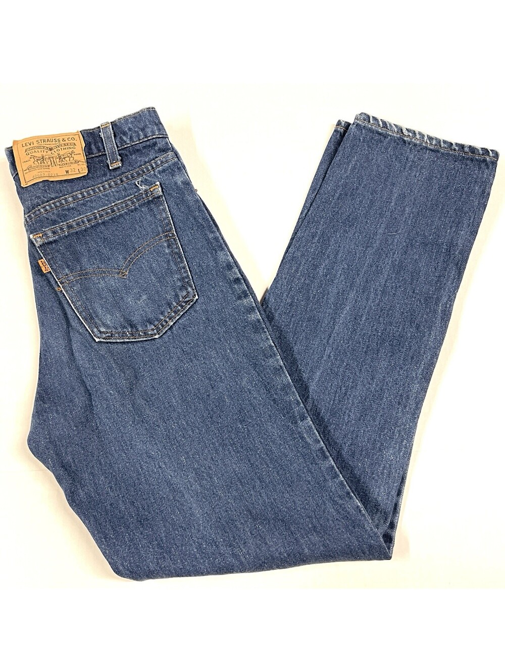 Vintage LEVI'S fit 40607 - 0219 jeans orange tab 32x30 blue made in USA 80s